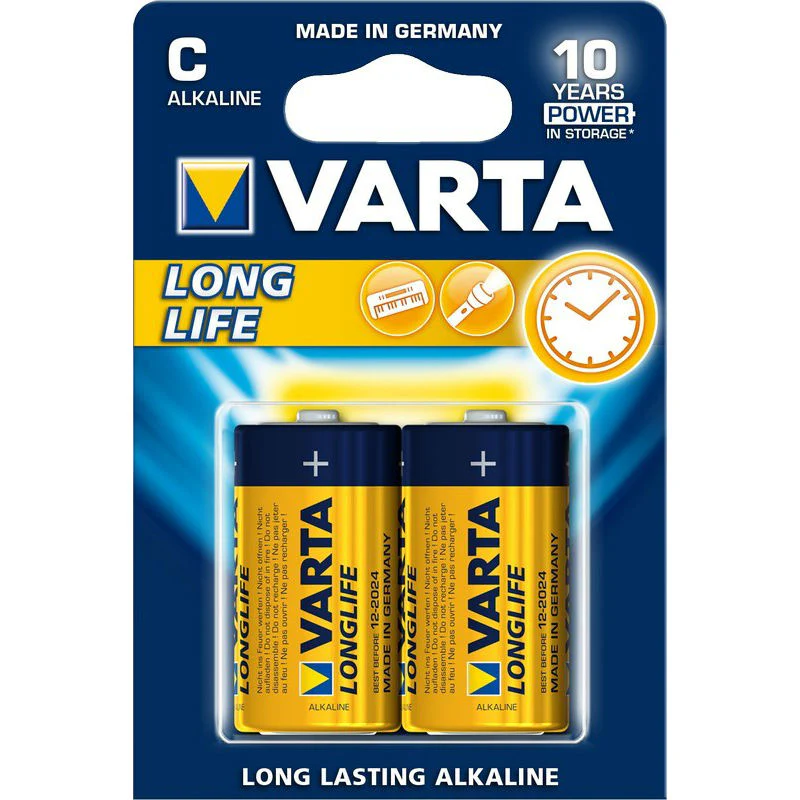 זוג סוללות אלקליין בגודל C של VARTA – עוצמה גרמנית לצעצועים ופנסים בגודל בינוני