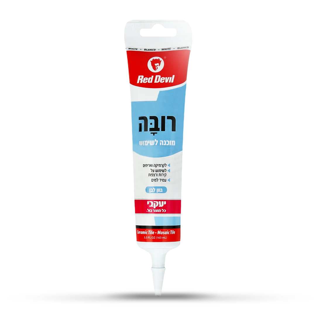075339004258_S1_15-2 שפופרת רובה מוכנה לשימוש – פעם אחת בצבע לבן, תכולה 155 גרם, לשימוש מיידי ונקי בין אריחים