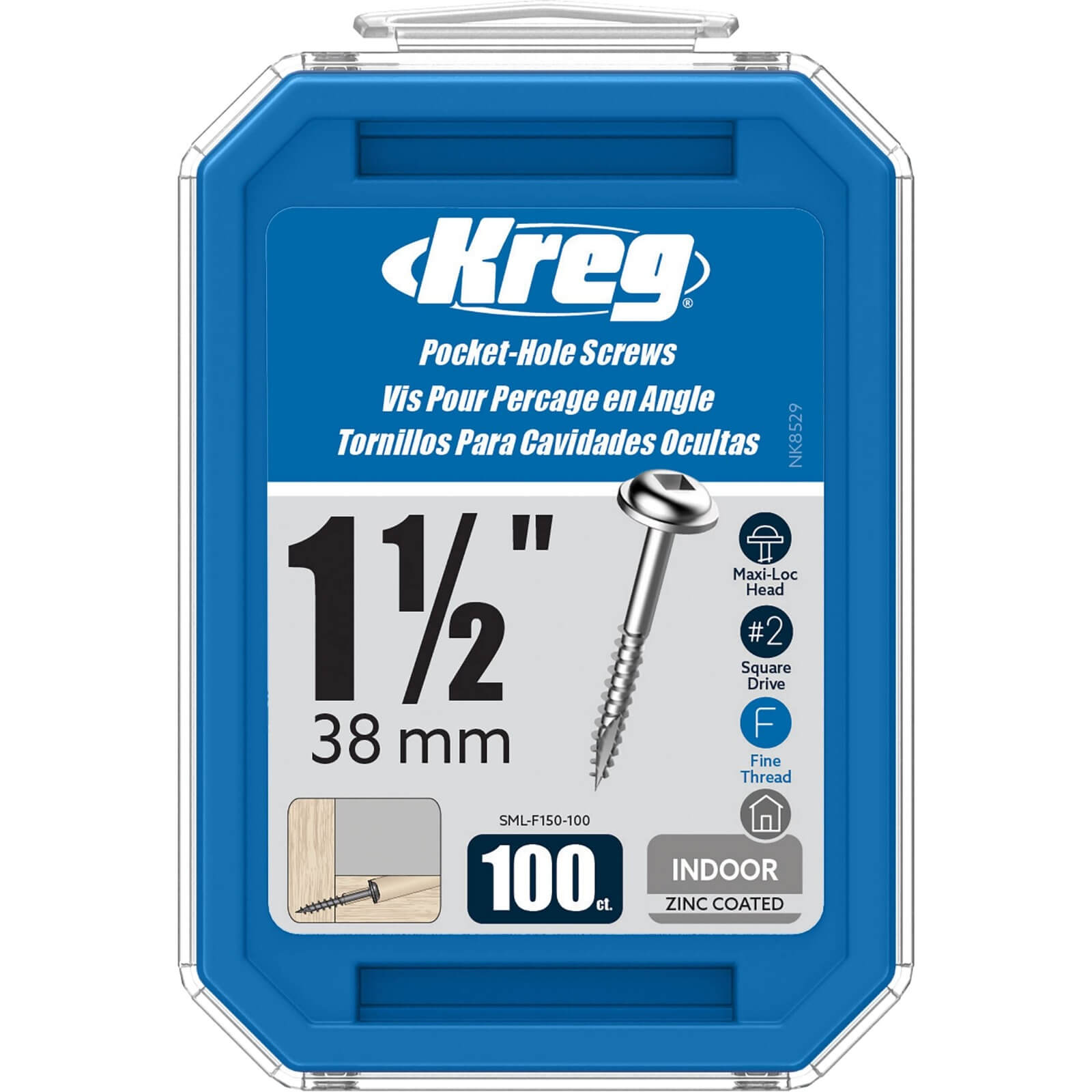 בורג הברגה עדינה באורך 38 מ"מ kreg